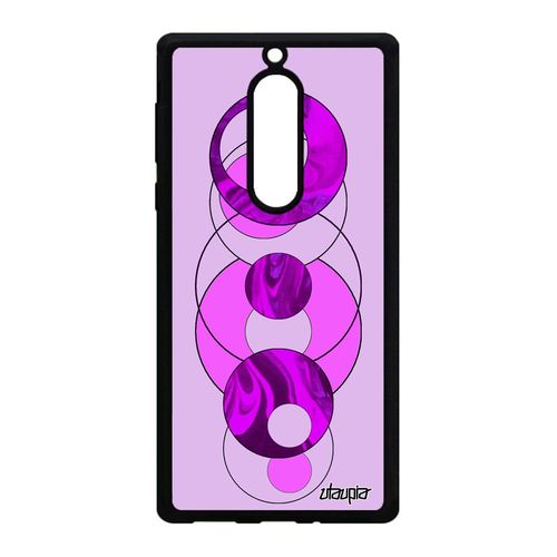 Coque Nokia 5 Silicone Marbre Coloré Original Contemporain Motif Design Granite Rond Rose Texture Pas Cher Personnalisé Etui Housse