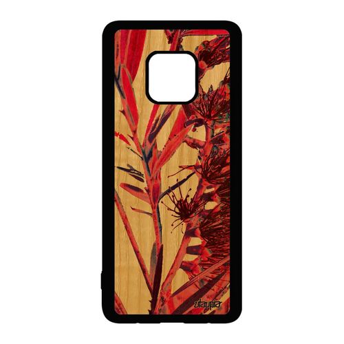 Coque Pour Huawei Mate 20 Pro En Vrai Bois Silicone Fleurs Jolie 4g Original Rose Nature Plante Exotique Housse Fond Effet Florale