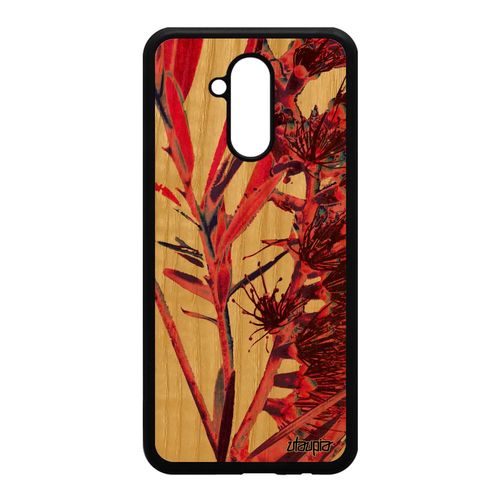 Coque Bois Pour Huawei Mate 20 Lite Silicone Fleurs Plante Exotique Effet Jolie Nature Portable 4g Fond Design Rose Telephone Souple