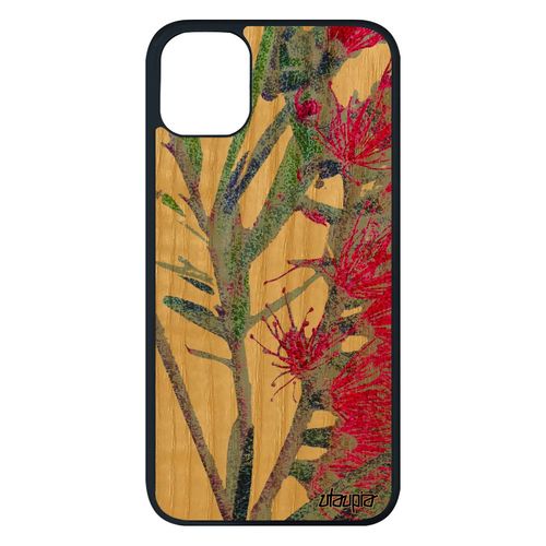 Coque Fleurs Iphone 11 Pro Max En Bois Silicone Mobile Florale Portable Plante Exotique Effet Telephone Case Rose Design Fond