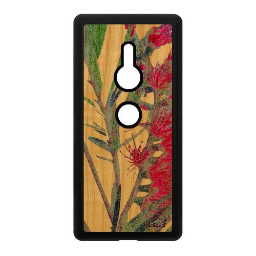 Coque Silicone Pour Sony Xperia Xz2 Bois Fleurs Rose Florale Antichoc Plante Exotique Nature Design Effet Fait Main Made In France
