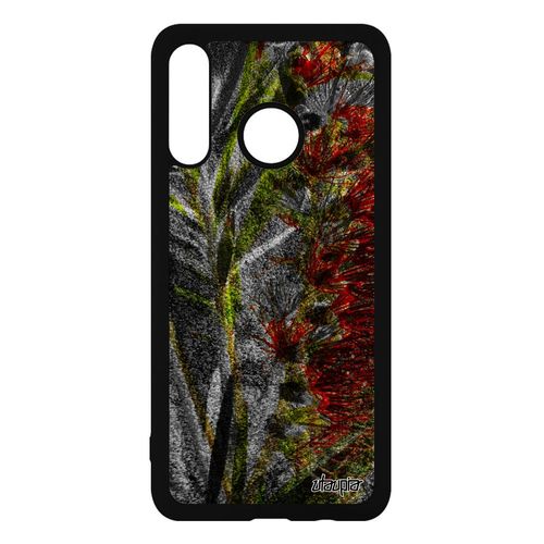 Coque Huawei P30 Lite Silicone Fleurs Rigide Florale Original Tpu Fond Texture Etui Nature Vert Plante Exotique Design Housse Cover