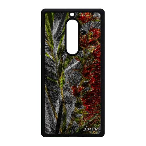 Coque En Silicone Nokia 5 Fleurs Portable Cover Florale Original Texture Plante Exotique Fond Design 4g Antichoc Nature Vert
