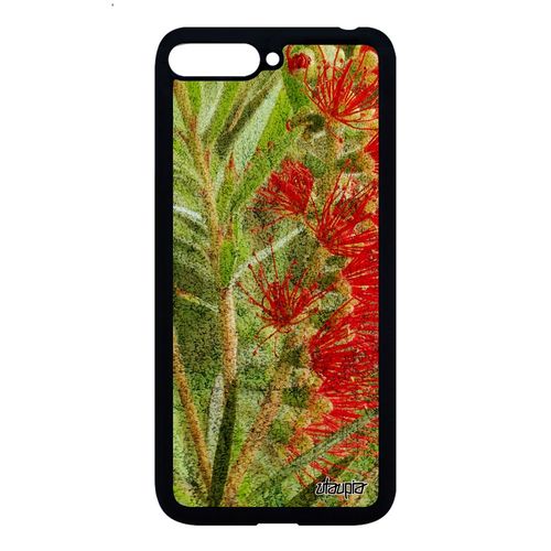 Coque Huawei Y6 2018 Silicone Fleurs Etui Original Florale Design Nature Vert Portable Plante Exotique Fond Mobile Texture De
