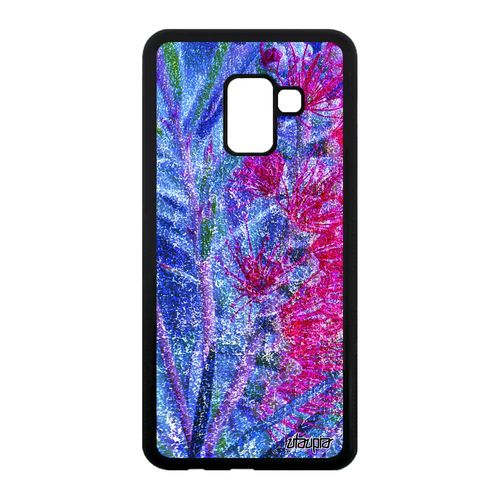 Coque Pour Galaxy A8 2018 Silicone Fleurs Fond Souple Nature Antichoc Personnalisé Florale Design De Protection Effet Rose Samsung