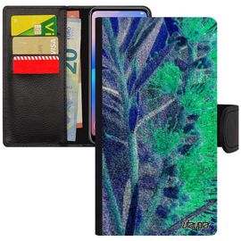 Coque Rabat Pour Iphone 6 6s Portefeuille Fleurs Etui Nature Smartphone Violet Fond Plante Exotique Magnetique Design Original