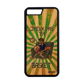 Coque Iphone 7+ Plus Bois Silicone J'peux Pas Y'a Basket Comique Basketball Etui Texte Vert Humour Drole Je Supporter Cover De