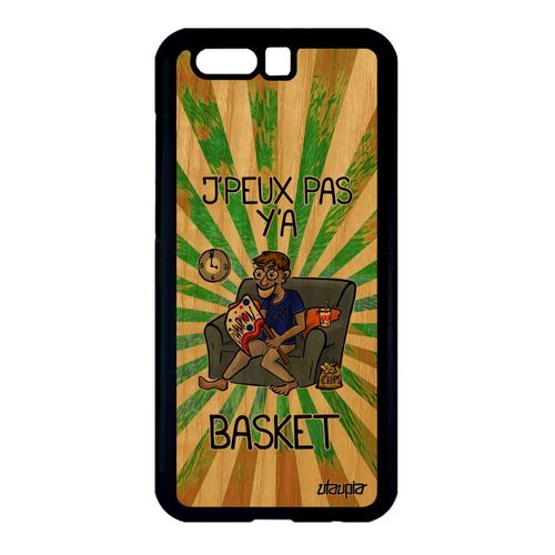 Coque Silicone J'peux Pas Y'a Basket Honor 9 Bois Naturel Drole Basketball Smartphone De Protection Je Comique Dessin Supporter Vert