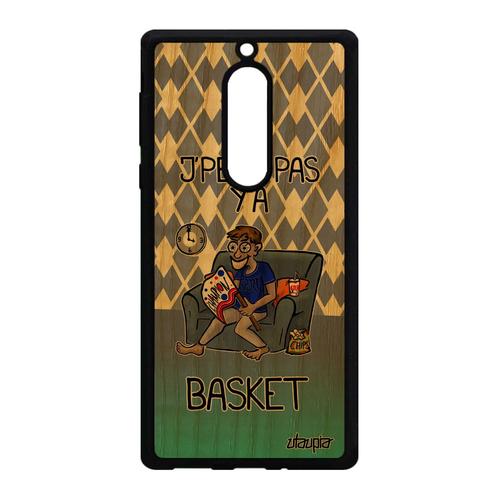 Coque Bois Silicone Nokia 5 J'peux Pas Y'a Basket Personnalisé Supporter Humour Texte Bd Humoristique Basketball Jpeux Violet Drole