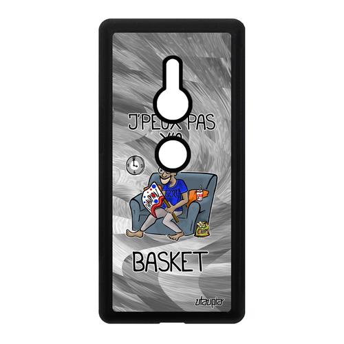 Coque Silicone Antichoc Pour Sony Xperia Xz2 J'peux Pas Y'a Basket Personnalisé Gris Texte Drole Humoristique Humour Basketball Je