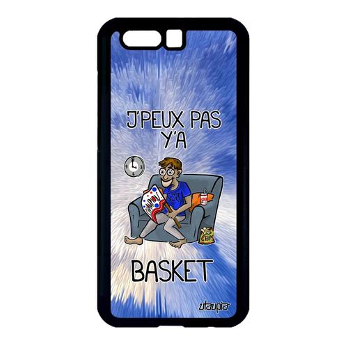 Coque Silicone Honor 9 J'peux Pas Y'a Basket Supporter Texte Smartphone Dessin Telephone Basketball Antichoc Cover Nba Bleu Humour