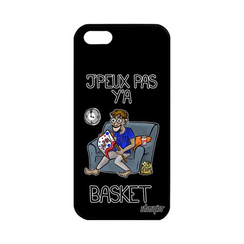 Coque Pour Apple Iphone 5 5s Se Silicone J'peux Pas Y'a Basket Noir Jpeux Alu Humour Supporter Portable 4g Texte Nba Basketball Je