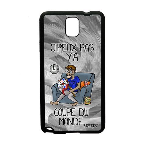 Coque J'peux Pas Y'a Coupe Du Monde Galaxy Note 3 En Silicone Jpeux Sm-N9005 Je Drole Texte Gris Hand Humoristique Etui Foot Samsung