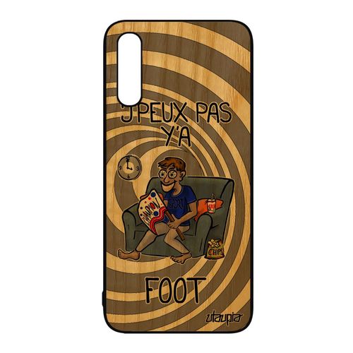 Coque Samsung Galaxy A50 Bois Silicone J'peux Pas Y'a Foot Jpeux Football Telephone 4g Case Unique Humour Texte Gris Supporter Drole