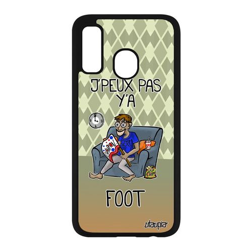 Coque Silicone Samsung Galaxy A40 J'peux Pas Y'a Football Drole Humour Portable Motif Je Supporter Jpeux Antichoc Comique Bd Vert De