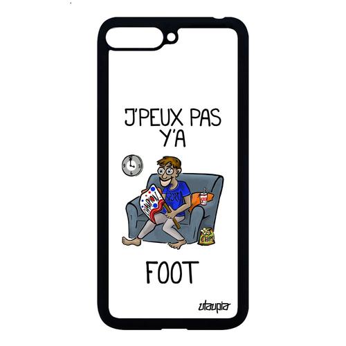 Coque Huawei Y6 2018 Silicone J'peux Pas Y'a Foot Texte Je Etui Jpeux Blanc Housse Humoristique Supporter Bande Dessinée Football De