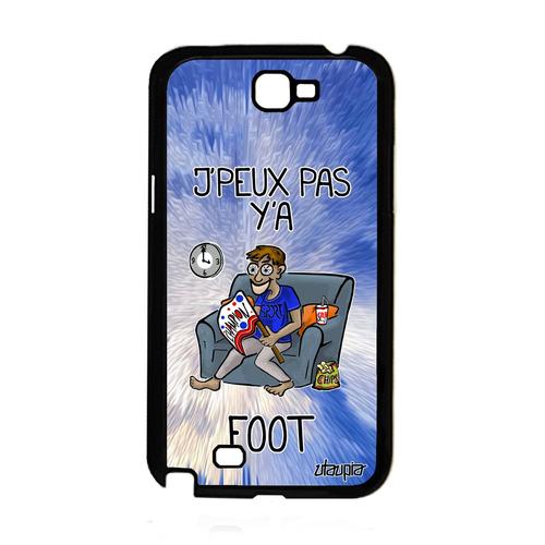 Coque Galaxy Note 2 Silicone J'peux Pas Y'a Foot Football Texte Drole De Protection Gt-N7105 Bleu 4g Tpu Jpeux Cover Humour Samsung