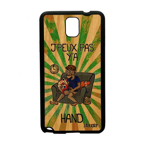 Coque J'peux Pas Y'a Hand Pour Galaxy Note 3 En Bois Silicone 4g Vert Humour Dessin Jpeux Je Texte Drole Handball Comique De Samsung