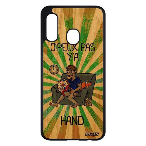 Coque J'peux Pas Y'a Hand Samsung Galaxy A20e Bois Silicone Vert Je Humour Telephone Handball Case Supporter Comique Cover 4g Drole