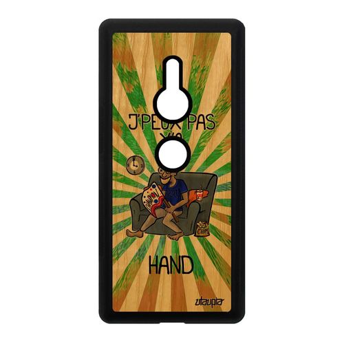 Coque J'peux Pas Y'a Hand Sony Xperia Xz2 En Bois Silicone Comique Handball Etui Texte Vert Humour Drole Je Supporter Telephone Tpu