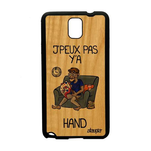 Coque J'peux Pas Y'a Handball Pour Galaxy Note 3 Bois Silicone Etui Humour Supporter Jpeux Telephone Pas Cher Je Texte Gris Samsung