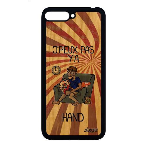 Coque Silicone J'peux Pas Y'a Hand Telephone Huawei Y6 2018 En Bois Handball Jpeux Texte Rouge Humour Case Personnalisé Supporter Je