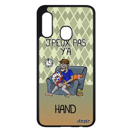 Coque J'peux Pas Y'a Handball Antichoc Pour Samsung Galaxy A20e Silicone De Protection Drole Hand Texte Jpeux Personnalisé Je Vert