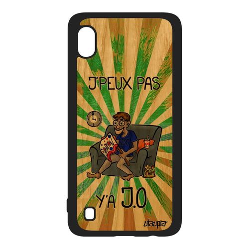 Coque Pour Samsung Galaxy A10 Bois Silicone J'peux Pas Y'a Jo Case Drole Comique Frêne Vert Supporter Athletisme Texte Telephone 4g