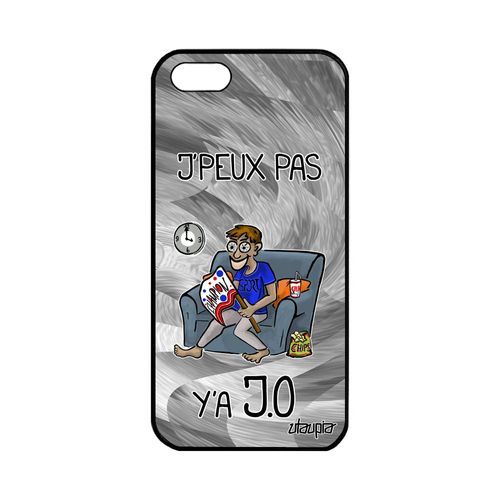 Coque Iphone 5 5s Se Silicone J'peux Pas Y'a Jo Athletisme Gris Humour Jpeux Sport Supporter Bande Dessinée De Protection Je Apple