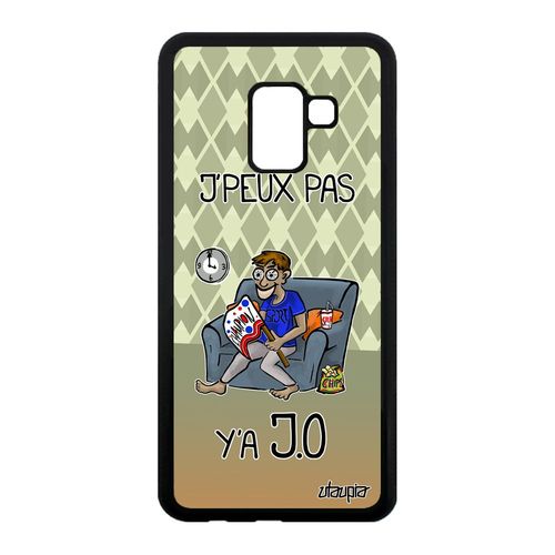 Coque Silicone J'peux Pas Y'a Jo Pour Samsung Galaxy A8 2018 Drole Supporter Jpeux Je Unique Rigide Bd Athletisme Case Comique Vert