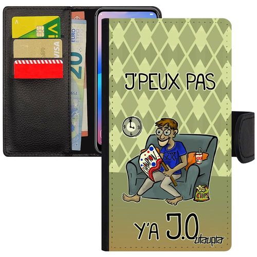Coque Pour Xiaomi Redmi Note 6 Pro Simili Cuir Rabat J'peux Pas Y'a Jo Je Jpeux Unique Texte Comique Portable Humour Sport Etui Vert