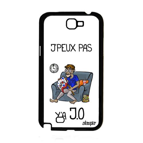 Coque Silicone Samsung Galaxy Note 2 J'peux Pas Y'a Jo Jpeux Je Bande Dessinée Drole Texte Blanc Housse Humoristique Personnalisé De