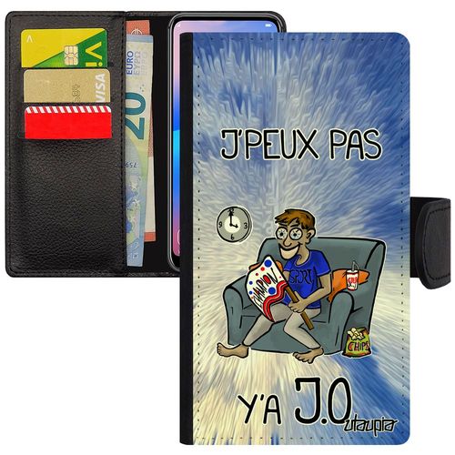 Coque Pour Xiaomi Redmi Note 6 Pro Cuir Rabat J'peux Pas Y'a Jo Humour Etui Jpeux Bleu Dessin Supporter Sport Comique Mobile Je Case