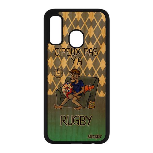 Coque J'peux Pas Y'a Rugby Samsung Galaxy A40 Bois Silicone Drole Smartphone Texte Humoristique Violet De Protection Je Jpeux Humour