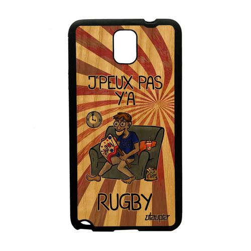 Coque J'peux Pas Y'a Rugby Galaxy Note 3 Bois Silicone Drole Solide Housse Bumper Xv De France Humour Texte Bd Comique Rouge Samsung