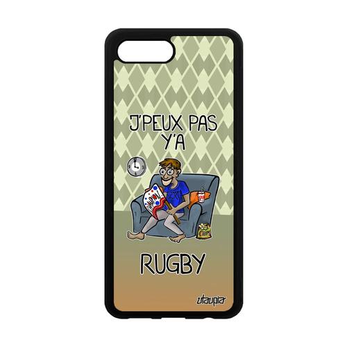 Coque Honor 10 Silicone J'peux Pas Y'a Rugby De Protection Jpeux Je Comique Smartphone Texte Telephone Drole Unique Vert Bd Humour