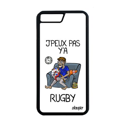 Coque Iphone 8+ Plus Silicone J'peux Pas Y'a Rugby 4g Texte Blanc Humoristique Souple Jpeux Supporter Bande Dessinée Je Housse