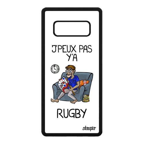 Coque J'peux Pas Y'a Rugby Samsung Galaxy Note 8 En Silicone Rigide Jpeux Xv De France Supporter Telephone Portable Case Texte Blanc