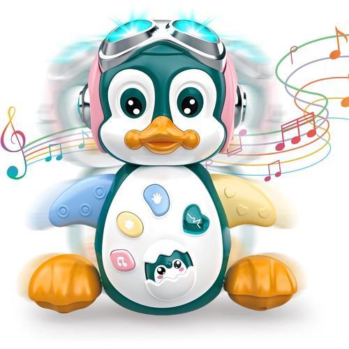 Musical Pingouin Jouet Pour Bébé - Bébé Téléphone Jouet Avec Lumière, Développement Éducatif Précoce Jouet Interactif Cadeau Pour 3 6 9 12 18 Mois 1 2 Ans Enfants Garçons Filles