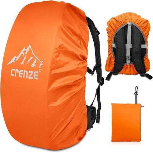 Housse de pluie pour sac à dos 50-70L, housse imperméable réfléchissante, idéale pour randonnée, camping, voyage, cyclisme, Orange.