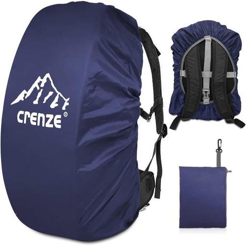 Housse de pluie pour sac à dos 40-50L, housse imperméable réfléchissante, idéale pour randonnée, camping, voyage, cyclisme, bleu.