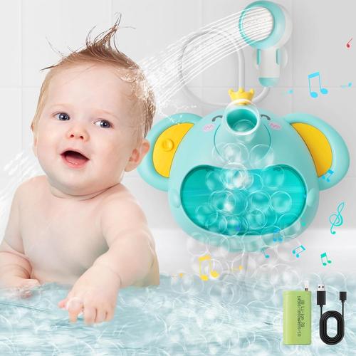 Jouets De Bain Enfant Jouet Piscine Bebe 1 2 3 Ans Pour Bébé Jouet De Bain Machine À Bulles Avec Musique Pommeau De Douche Baignoire À Jet D'eau Automatique Éléphant Bubble Maker