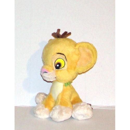 Simba Lionceau Assis Feuille Verte Le Roi Lion Doudou Peluche Simba Toys Benelux Nicotoy 20cm
