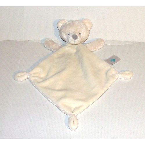 Doudou Ours Tex Baby Blanc Creme Ivoire Ecru Peluche Jouet Bebe