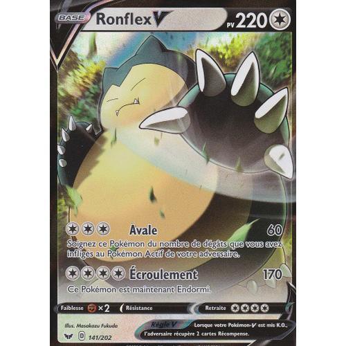 Carte Pokemon - Ronflex V - Ultra-Rare - 220 Pv - 141/202 - Rare - Épée Et Bouclier