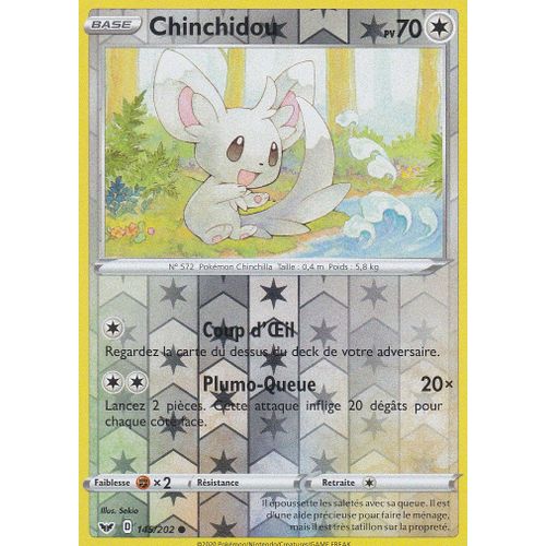 Carte Pokemon - Chinchidou - 145/202 - Reverse - Épée Et Bouclier