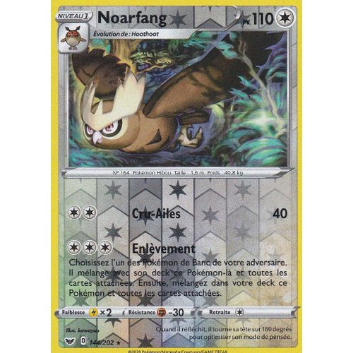 Carte Pokemon - Noarfang - 144/202 - Holo Reverse - Épée Et Bouclier