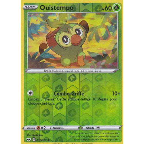 Carte Pokemon - Ouistempo - 010/202 - Reverse - Épée Et Bouclier
