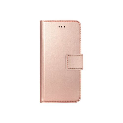 Bigben Connected Universal Size L - Étui À Rabat Pour Téléphone Portable - Cuir Doux - Rose Métallisé