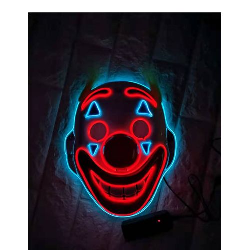 Masque Clown Fou Avec Led Adulte